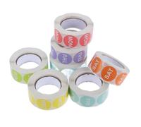 HOMOCONO Date Labels for Restaurant Week Stickers 7 Rolls Copper Adhesive Stickers for Document Organization on Folders and Bread Packing Bags