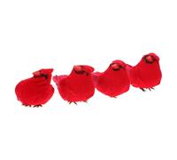 HOMOCONO Decorative Bird Decoration Artificial Small Birds Simulation Ornaments Miniature Red Feathered Garden Greening Decoration Outdoor Patio Decor
