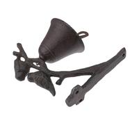 HOMOCONO Decorative Door Bell Rustic Cast Iron Bird Shape Black Easy to Install Solid Iron Structure Farmhouse Outdoor