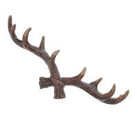 HOMOCONO Deer Antler Resin Wall Hook Vintage Coat Hanger for Robes | Rustic Stag Head Shape, Single Hook Layout, Wall Mounted Storage, for Backpacks and Entry Essentials