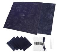 HOMOCONO DIY Sashiko Embroidery Coaster Kit for Beginners, Blue Fabric Material with Diverse Patterns and Essential Tools, for Hand Sewing and Embroidery Projects
