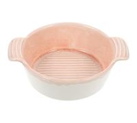 HOMOCONO Double Handle Ceramic Baking Dish Patterned Surface Oven Roasting Plate for Kitchen Use Serving Condiments and Baked Rice