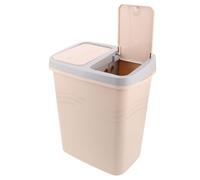 HOMOCONO Dual Compartment Recycling Kitchen Trash Bin 18l with Press-type Lid Mechanism, Plastic Double Layered Garbage Bin for Dry and Wet Waste Separation, for Kitchen and Living Room
