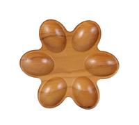 HOMOCONO Egg Shape 6 Six-petal for Eggs Tray with Fresh Wooden Holder Flower Natural Brown Finish Storage for Kitchen Countertop and Refrigerator