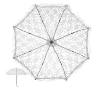 HOMOCONO Elegant Vintage Lace Wedding Parasol with Iron Frame, Comfortable Hand Feeling and Sturdy Design, for Weddings and Home Decoration as A Bridal Umbrella Photography Prop