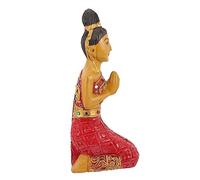 HOMOCONO Elegant Wooden Buddha Statuette Kneeling Buddha Ornament Figurine Decor Tea Table Ornament