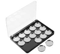 HOMOCONO Empty Magnetic Eyeshadow Palette with 15 Multi-Grid Round Pans, Portable DIY Cosmetic Organizer Tray for Eyeshadow and Lipstick Storage, for-The-Go Use