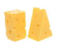 HOMOCONO Fake Cheese Mousse Cake Models Yellow Resin 2pcs Simulation Food Props for Display and DIY Projects for Play Kitchen Accessories and Food Displays