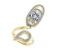 HOMOCONO Fashionable Open Copper Fingernail Ring for Women Fine Workmanship and Brilliant Design, Gift or Party Accessory for Girlfriend