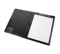 HOMOCONO File Folder Organiser Document Folder Portfolio Organizer, Pu and Paper, Black, Metal Clips, Multiple Slots, for Conference and Office, Holds Pens and Business Cards