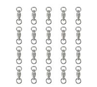HOMOCONO Fishing Swivels with Super Strong Pulling Force 20pcs Stainless Steel Bearing Rolling Swivel Connector Silver Solid Rings for Different Fishing Methods