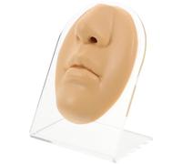 HOMOCONO Flexible Silicone Nose Piercing Practice Model with Stand for Schools and Hospitals, Realistic Beige Training Face Model Body Part for Display and Piercing Practice