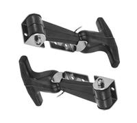 HOMOCONO Flexible T-Handle Rubber Draw Latch with Stainless Steel Brackets, 2Pcs Adjustable Hasp for Heavy Duty Tool Box and Truck Toolbox