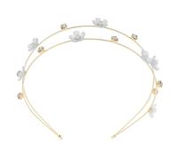 HOMOCONO Floral Flower Headband Hairpiece Lightweight Alloy for Women Double Layer Comfortable for Wear Accessories Suitable for Festivals and Cosplay
