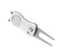 HOMOCONO Foldable Stainless Steel Golf Divot Tool with Ball Marker Lightweight Aluminium Repair Fork for Pitch Mark Fixing on Putting Green Golf Accessory