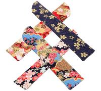HOMOCONO Folding Hand Fan Easy to Carry and Open Japanese Style 4pcs Pouch Set Made of Silk Brocade Elegant Handheld Fan Sleeve Carrying Bag for Events and Everyday Use
