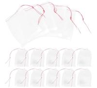 HOMOCONO Fruit Protection Bags for Protecting Seeds and Small Items Nylon with Drawstring 50pcs Easy to Open and Close, Versatile Use, White Net Bags for Fruit Trees in Household Use