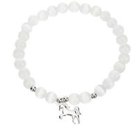 HOMOCONO Girls Unicorn Bracelet with Opal Beads and S925 Silver Charm