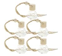 HOMOCONO Glass and Wood Car Hanging Diffuser Bottles with Delicate Appearance and Excellent Workmanship 5pcs 8ml Compact Perfume Bottles to Relax Mind and Body, Suitable for Car