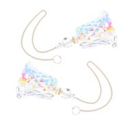 HOMOCONO Glass Wind Chimes Hanging Garden Decor 2pcs with Sun Catcher Design Elegant and Unique Decorative Style for Home and Office and Indoor Window Chimes