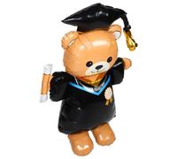HOMOCONO Graduation Bear Balloon Self-Standing Congrats Foil Balloon for Class of 2025 Party Supplies Large Animal Decoration for Graduation Celebration