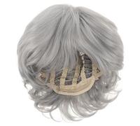 HOMOCONO Gray Wigs for White Women Short Cut Heat Resistant Realistic Appearance Old Lady Wigs for Women Elegant Modern Style Daily Wear Synthetic High Temperature Fiber