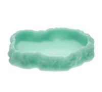 HOMOCONO Green Resin Gecko Feeding Cups with Glow-in-the-dark round Bowl, Easy to Clean and Not Easily Overturned, Reptile Food and Water Feeding Accessory for Lizards and Little Turtles