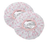 HOMOCONO Hair Cap for Shower Reusable Waterproof Anti Static Bonnet Self Heating Tinfoil Hair Cap for Deep Conditioning Stylish Heart Pattern for Women