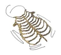 HOMOCONO Halloween Skeleton Prop Plastic Rib Cage Cosplay Party Stage | Vintage Hollow Design, Lightweight Plastic Build, Easy Dismantling, Realistic Bone Detailing for Carnival Wear