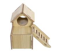 HOMOCONO Hamster House and Space Saving Installation Wooden Small Pet Hideaway with Sturdy Construction Miniature House Design the Cage or Pet Habitat Accessories
