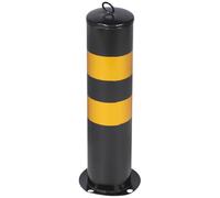 HOMOCONO Heavy Duty Safety Isolation Column 114mm Diameter X 50cm High Traffic Warning Bollard Thickened Steel Tube, Black Yellow Fixed Security Post for Driveway and Garage Parking Barrier