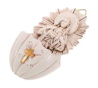 HOMOCONO Holy Water Font Resin Wall Hanging Decor Elegant Catholic Basin for Living Room Functional Decorative Element for Home Entrances Religious Spaces