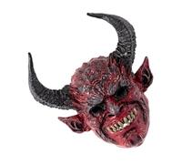 HOMOCONO Horned Devil Half for Halloween Cosplay Unique Demon for Masquerade Parties Comfortable Design Airflow Openings Striking Headgear for Festivals