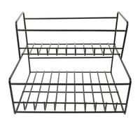HOMOCONO Iron Storage Rack for Syrup Bottles and Spices, Two-layer Black Spice Iron Storage Rack Stable Structure and Easy to Clean Surface, for Coffee Shop and Milk Tea Store Organisation