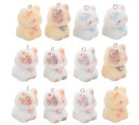 HOMOCONO Keyring Pendant Cat with Flocking Technology Charms Resin 12pcs Cute Keychain for DIY Creativity, Wear Resistant Cat Charms Kitten Suitable for Phones and Bracelets