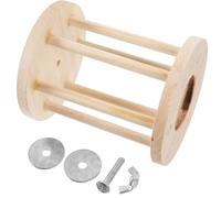 HOMOCONO Khaki Wood Container Designed to Reduce Waste and Develop Slow Food Habit Wooden Cage Feed Tool with Fixator for Rabbits and Small Pets for Cage Use