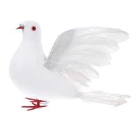 HOMOCONO Large Artificial Pigeon White Bird Decoration with Extended Wings for Graduation and Home Decor