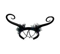HOMOCONO Lightweight Black Elven Headband for Women with Unique Resin and Plastic Design, One Size Fits Festival Headpiece for Parties and Performances
