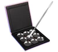 HOMOCONO Magnetic Makeup Palette with Round Metal Pans and Spatula, Hollow Fish Scale Design, Empty Eyeshadow and Blush Tray for DIY Cosmetics, Portable Makeup Organizer for Travel and
