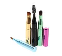 HOMOCONO Makeup Eyebrow Nylon Set Women with Portable Brush for 4in1 Eyeshadow Lip Applicators to, Easy Carry and Store Touchups and Travel and On-the-go