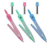 HOMOCONO Math Compasses Kit 3 Sets with Hard Tips Portable Geometry Drawing Tools for Students Lightweight Compact Exam Stationery for School Art and Math