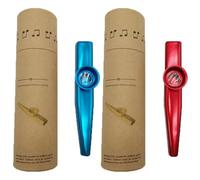HOMOCONO Metal Kazoo Musical Instruments 2 Sets with Polished Surface Easy to Carry, Gift for Guitar and Piano Keyboard Players at Birthday Parties
