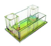 HOMOCONO Microphone Structure Desk Desktop Wireless Stand Mic and 2-slot Crystal Holder with Stable for, Organised Dual Compartment Performances Ktv