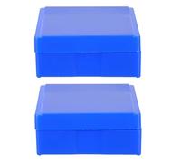 HOMOCONO Microscope Slide Storage Box 2Pcs 25 Compartments Multi Slots Holder for Biological Slides 9X8Cm Beige Laboratory Storage Random Color