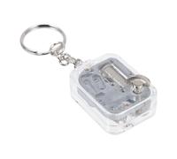 HOMOCONO Mini Acrylic Music Box Keyring and Silver Metal with Square Shape Creative and Delicate Keychain Charm that Plays Music, Practical Bag Hanging Decor Suitable for Backpacks