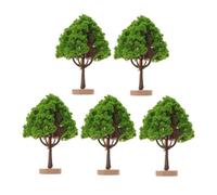 HOMOCONO Miniature Street Trees 5pcs Set 4.5cm Plastic Simulation Model Trees for Dollhouse Scenery and Sand Table Landscape Decoration