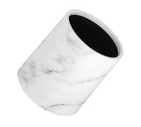 HOMOCONO Modern White Marbling Waste Paper Basket with Double Layer 8l Capacity, Large Opening Design Plastic Waste Paper Container for Home and Kitchen