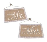 HOMOCONO Mr and Mrs Chair Signs Wedding Bride and Groom Chair Banner for Romantic Style