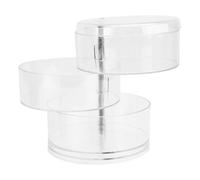 HOMOCONO Multi-layer Rotating Desktop Storage Box for Earrings and Necklace, Strong and Sturdy Pp Plastic Cosmetic and Jewellery Organiser, Housewarming Present