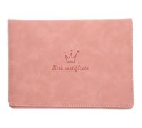 HOMOCONO My First Passport Birth Certificate Storage Cover for Portable Pink Leather Birth Certificate Sleeve with Cartoon Patterns and Wear-Resistant Material for Boys and